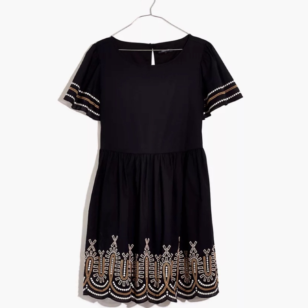 Madewell Embroidered Eyelet Puff-Sleeve Mini Dress